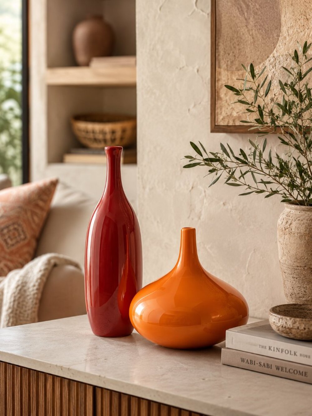 ⭐️$10 - SET OF 2 - CB2 THREE AMIGOS VASE SET | BOHO SCULPTURAL CERAMIC BUD VASES